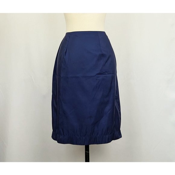 Vintage 60s Skirt Half Slip Navy Blue Nylon Blend Zip Misses Size 26 - Picture 1 of 7